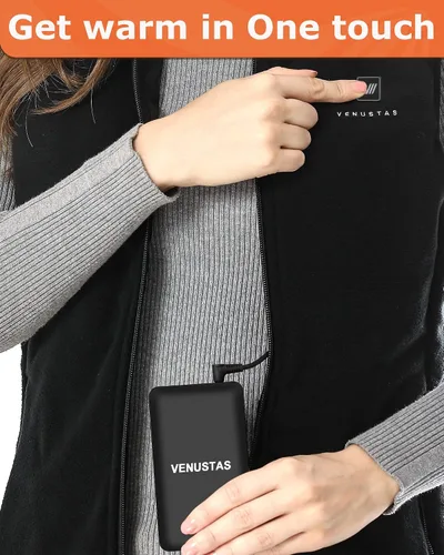 Miniatura 5 de Venustas Chaleco calefactable, chaleco de forro polar térmico para mujer con batería de 7.4 V, ligero aislado y eléctrico
