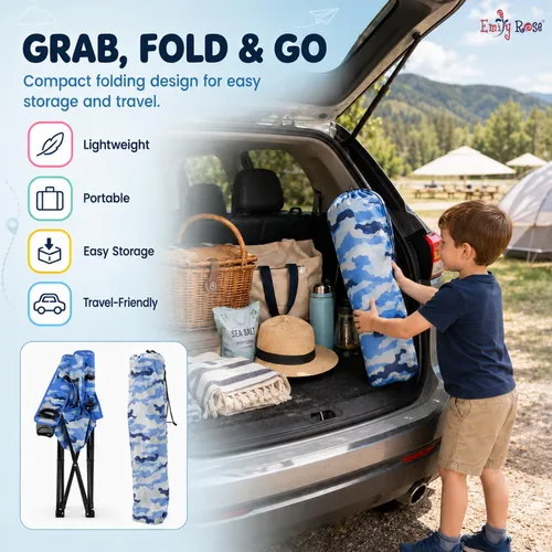 Miniatura 9 de Emily Rose Silla de Playa y Campamento Plegable para Niños con Seguro de Seguridad - Silla de Viaje y Campamento para Niños, Niñas y Bebés de 2 a 7