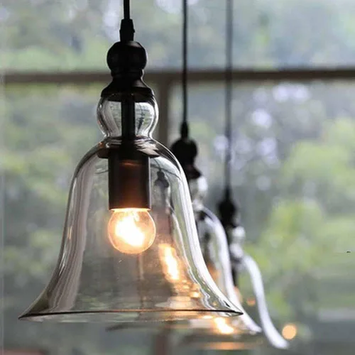 Miniatura 4 de Lámpara colgante de cristal retro americana, pantalla de cúpula de cristal, lámpara de techo rústica para isla de cocina, comedor, lámpara