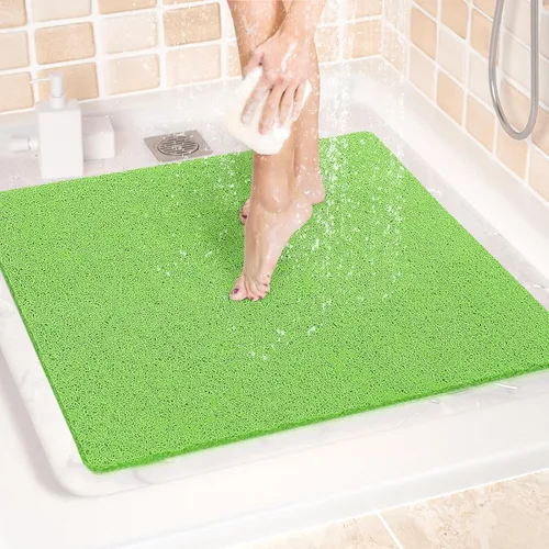 Miniatura 17 de LuxStep - Tapete de ducha, de 24 x 36 pulgadas, tapete de baño antideslizante con drenaje, tapete de baño de cloruro de polivinilo, de secado Gris