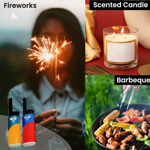 Miniatura 6 de Kasher EZ Reach - Encendedor de velas con herramienta de velas, varita extendida, ideal para iluminar tarros de velas perfumadas, camping, Azul