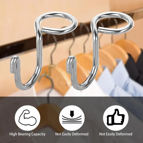 Miniatura 7 de Sumnacon Ganchos extensores de metal dorado, 30 ganchos en cascada para perchas de terciopelo y madera, bolsa para sombreros