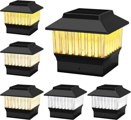 Miniatura 16 de Luces solares para tapa de poste (paquete de 2) – LED blanco cálido de 25 lúmenes, se adapta a 3.5 x 3.5 pulgadas y 4 x 4 pulgadas de madera/vinilo