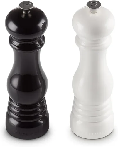 Le Creuset Juego de molinillo de sal y pimienta, 20,3 cm x 6,35 cm cada uno, color negro y blanco