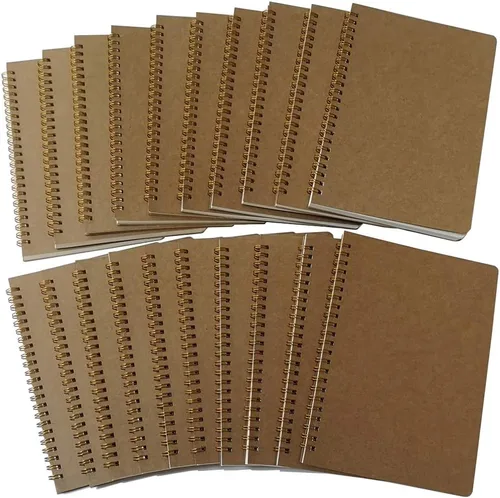 YUREE Cuaderno de espiral A5/diario en espiral de tapa blanda, páginas de cuadrícula de puntos, 50 hojas (100 páginas), 8.45 x 5.8 pulgadas, marrón,