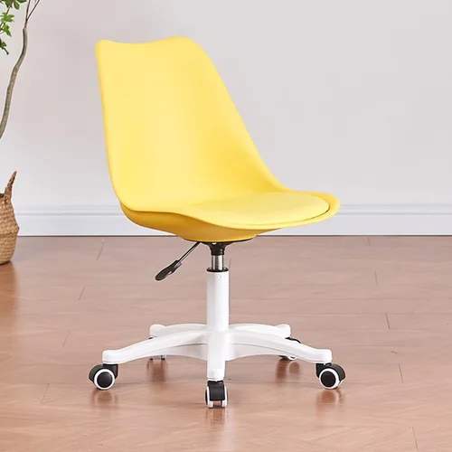 Miniatura 8 de Silla de escritorio transparente, silla de oficina de acrílico sin brazos con ruedas, giratoria de 360° y silla de tocador de altura ajustable