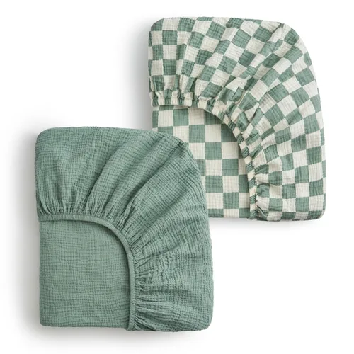 Miniatura 133 de Blissful Diary Sábanas de muselina para cuna para niñas, sábana de bebé de algodón suave bohemio para colchón de cuna estándar de 52 x 28 pulgadas