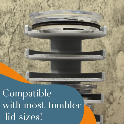 Miniatura 2 de Organizador de tapas para montaje en pared o gabinete, compatible con Yeti Rambler y vasos, organizador de 5 tapas que se adapta a la mayoría