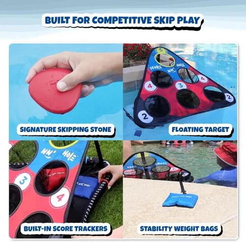 Miniatura 8 de SKIP NN' HOLE Stonne Skipping Meets Pool Cornhole Game - para todas las edades
