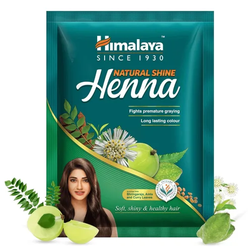 Himalaya Wellness Company Polvo de henna de brillo natural, sin PPD, rojo-marrón, promueve el crecimiento del cabello