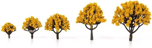 Miniatura 2 de 20 piezas de árboles modelo de plástico falsos árboles de tren paisaje ferroviario para bricolaje micro paisaje bonsái 3CM-8CM (naranja)