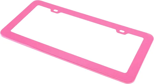 Miniatura 3 de 2PCs Creathome marcos de matrícula de acero inoxidable con color rosa Barbie