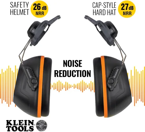 Miniatura 2 de Klein Tools 60532 orejeras con tapa y accesorio para casco de seguridad, 26dB NRR para construcción, fabricación, mantenimiento
