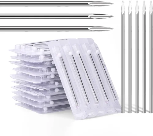 Miniatura 11 de ATOMUS - Agujas para piercings corporales, calibres 14G / 16G, acero inoxidable estéril desechable, adecuadas para piercing de oreja, nariz
