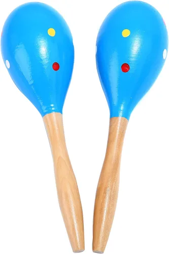 Maracas, Agitadores de Rumba de Madera Profesionales Instrumento Musical Latino, Sonajeros de Percusión Manual con Ritmo de Salsa Claro para Adultos