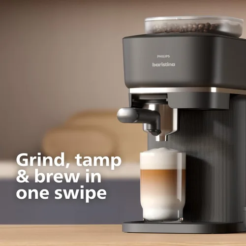 Miniatura 3 de Philips Baristina - Máquina de café expreso, molienda, apisona y prepara granos de café en una sola pasada, compacta, presión de bomba de 16 bares