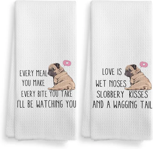 Miniatura 9 de Toallas de cocina y paños de cocina de perro Doberman con purpurina, regalos de mamá de perro Doberman con purpurina para mujeres, juego de 2, 16×24