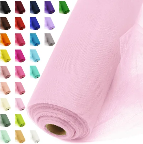 Miniatura 29 de Rollos de tela de tul, 54 pulgadas por 10 yardas (30 pies), cinta de tul para decoración de fiestas de boda, rollo de tela transparente en bobina
