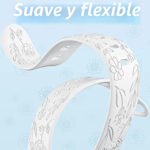 Miniatura 5 de SNBLK Paquete de 6 correas florales grabadas compatibles con Apple Watch de 40mm 41mm 42mm 38mm 44mm 45mm 46mm 49mm, mujeres y hombres, correa