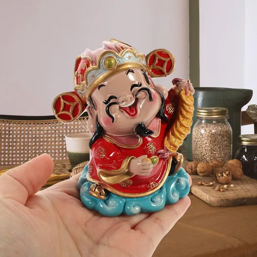 Miniatura 9 de BESPORTBLE CAI Shen - Estatua de Feng Shui, Dios de la riqueza, 2.5 x 3.5 pulgadas, adornos de resina de la suerte para sala de estar, dormitorio