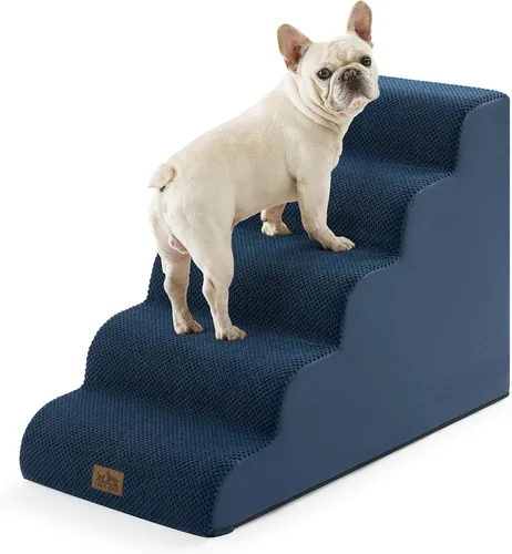 Miniatura 35 de COZY KISS Escaleras para perros pequeños de 11.8 pulgadas de alto, escalón curvado para cachorros, gatos mayores, rampa mediana para mascotas