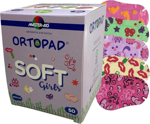 Miniatura 2 de Ortopad Parches suaves de bambú para niñas, 50/caja (tamaño regular, 4+ años) acentos texturizados