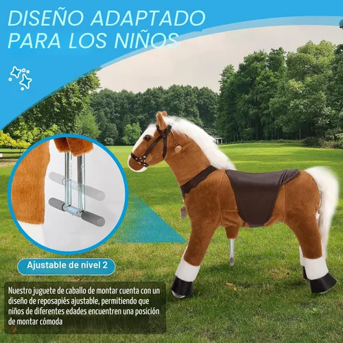 Miniatura 5 de UFREE Caballo de equitación, juguete de equitación, caballo mecánico, animal de peluche, melena blanca y cola, edad 3-6