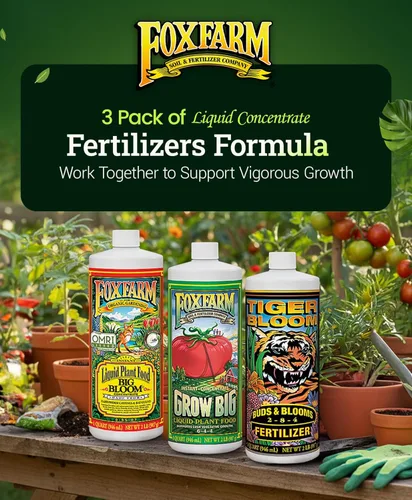 Miniatura 6 de FoxFarm Fertilizer Soil Trio Liquid Nutrient: Tiger Bloom, Grow Big, Big Bloom - Botellas de cuarto de galón (paquete de 3-32 onzas)