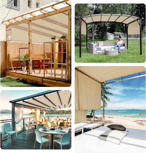 Miniatura 2 de TANG Cubierta de Sombra de Repuesto para Pérgola de 10'x18', Toldo para Patio Terraza Parasol Universal, Tela de Sombra con Ojales para Jardín, Tela
