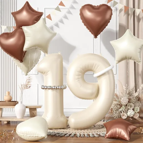 Miniatura 74 de Globos dorados de color champán con el número 11, globos de oro claro, globo de aluminio dorado con forma de corazón con estrella y globo largo