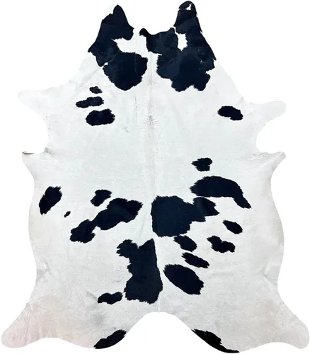 Miniatura 6 de bonanza leathers Alfombra de piel de vaca tricolor genuina de 6 x 7 pies, piel de vaca natural, apta para niños y mascotas, decoración de lujo