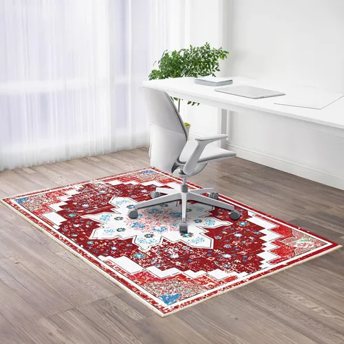 Miniatura 6 de Tapete para silla de oficina para suelo de madera, tapete vintage bohemio para silla rodante para computadora, con respaldo antideslizante, tapete