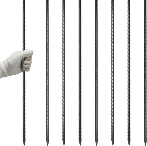 Miniatura 8 de VVOKGO - Juego de estacas de refuerzo de 24 pulgadas, estacas de forma recta para concreto, resistentes (8 piezas), estacas de acero de metal