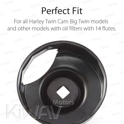 Miniatura 6 de Llave inglesa para tapa para filtro de aceite para Harley Davidson con 76 x 14 flautas (sensor manivela)