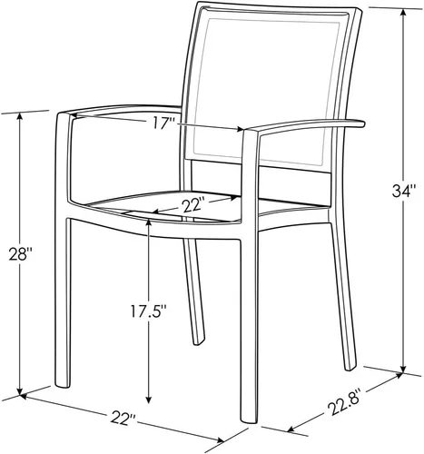 Miniatura 2 de ZURI Silla de comedor moderna para exteriores Laka con asientos de malla de secado rápido y marco de aluminio recubierto de polvo en blanco
