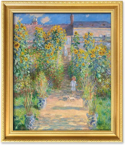 Miniatura 137 de IPIC - Reproducción artística de los lirios de agua de Claude Monet 1906, impresiones giclée coinciden con el marco dorado clásico, arte de pared