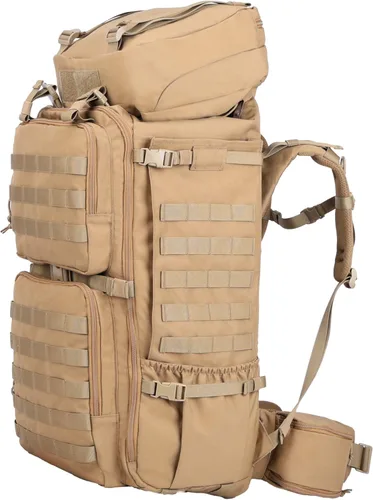 Miniatura 9 de Zsearaymy - Mochila de senderismo MOLLE de 75L con marco interno y cubierta de lluvia para táctica, camping, mochilero, viajes de supervivencia Negro