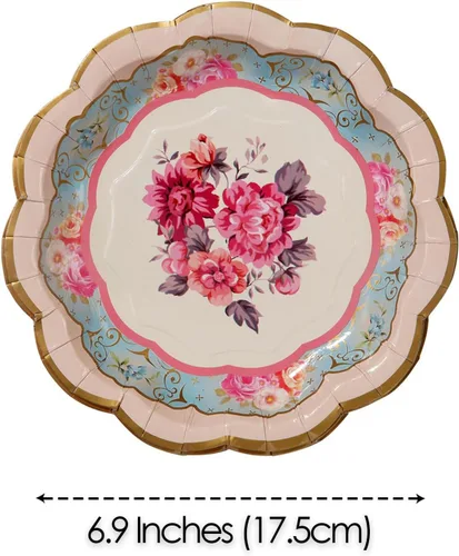Miniatura 2 de Talking Tables, platos de cartón Truly Scrumptious, con diseño floral clásico, pequeños, 6.75 pulgadas, con 6 diseños, para un té o pícnic