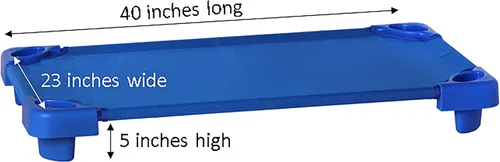 Miniatura 6 de Sprogs Camillas apilables para niños de uso pesado de 40" de largo para guarderías de preescolar, para descanso y siesta, SPG-0232-5-12PK, azul Azul