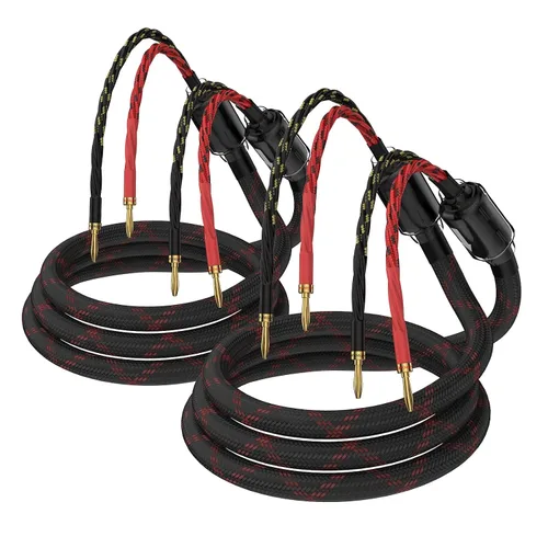 Tertullus 1 par de cable de altavoz trenzado OFC de alta fidelidad con enchufe banana a enchufes banana para amplificador de altavoz, conciertos de