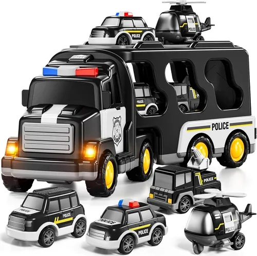 Miniatura 9 de JUKUDAHU Vehículo de Juguete de Ambulancia de Juego 5 en 1 Camiones de Juguete para Niños Pequeños para Niños de 3 4 5 6 7 Años - Autos Accionados