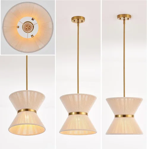 Miniatura 8 de Lámpara colgante bohemia tejida a mano, mini candelabro costero, moderno, ajustable, de transición, minimalista, accesorios de iluminación colgantes