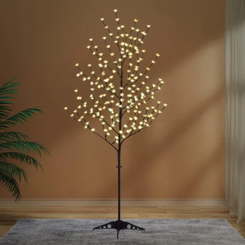 Miniatura 6 de LIGHTSHARE Árbol de Flor de Cerezo Iluminado con LED de 6.5 pies, 208L, blanco cálido, para decorar el jardín del hogar, primavera, verano, boda