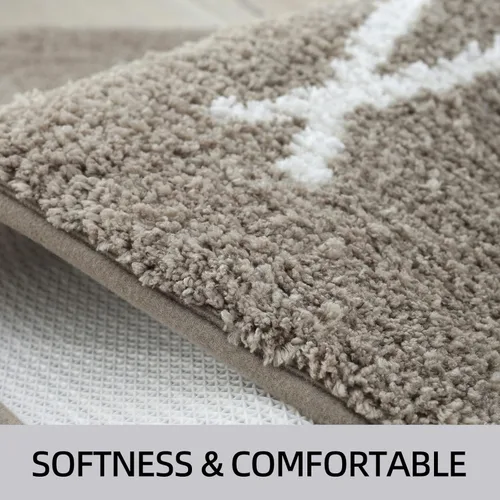 Miniatura 4 de Alfombra de baño gris, ultra suave y absorbente de agua, lavable a máquina, de secado rápido, para bañera y ducha, 18 x 28 pulgadas, diseño