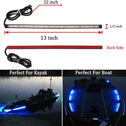 Miniatura 2 de Luces de navegación – Luces de proa LED, verde y rojo, pesca nocturna, cubierta, IP67 impermeable para pontón, bote auxiliar, kayak, barco Jon, yate