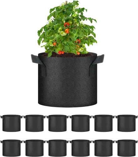 Miniatura 11 de HealSmart Paquete de 6 bolsas de cultivo no tejidas de 1 galón, macetas de tela de aireación con asas, adecuadas para frutas de jardín, verduras