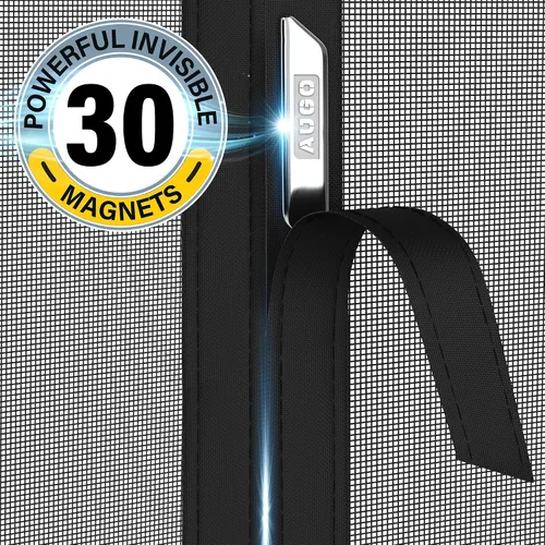 Miniatura 3 de AUGO Puerta de garaje con cierre magnético – Puerta mosquitera de garaje para 1 coche desplegable – Malla magnética para puerta – Parte inferior
