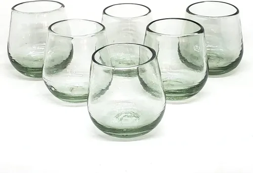 Miniatura 14 de Clear Blown - Juego de 6 vasos de 10 onzas, cristalería mexicana hecha a mano, vidrio reciclado, sin plomo ni toxinas (mezclador)