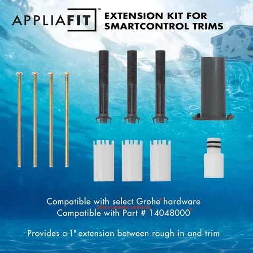 Miniatura 2 de Paquete de 2 – Kit de extensión universal compatible con Grohe 14048000 para molduras selectas SmartControl (paquete de 2)