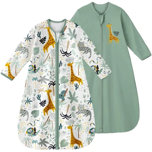 Miniatura 18 de Yoofoss TOG 1.5 - Saco de dormir de forro polar para bebé de 18 a 24 meses con puntos de felpa, manta para bebé con cremallera de 2 vías, saco